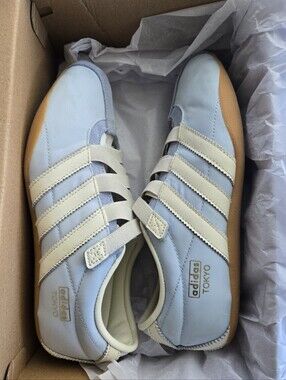 Adidas Tokyo Light Blue & Cream Leather Sneakers